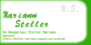 mariann steller business card